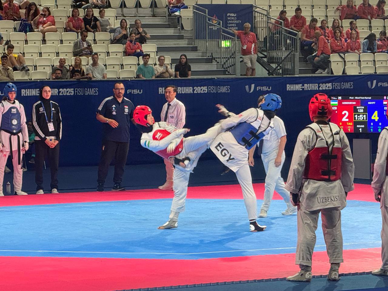 Butunjahon yozgi Universiada oʻyinlarida taekvondochilarimiz aralash jamoaviy dasturda oltin medalni qoʻlga kiritishdi